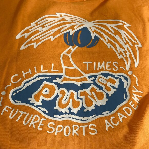 NEW! PUMA MID 90S XL Extra Large Boys Graphic Print T-Shirt Tee Shirt Orange - Picture 5 of 9